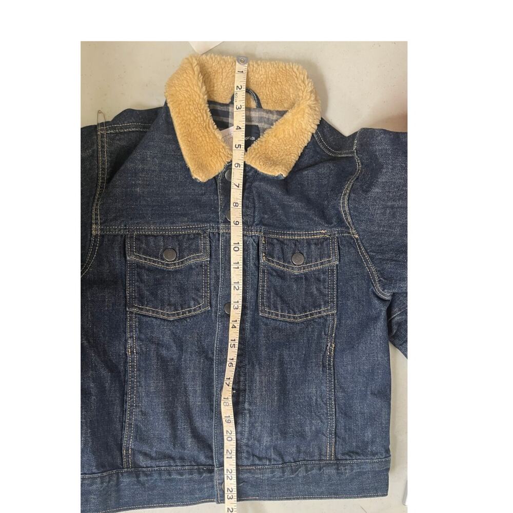 Gap Kids Unisex Denim Jacket with Sherpa Lined Collar XXL - Picture 10 of 11
